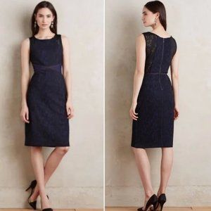 Anthropologie Black & Blue Lace Dress